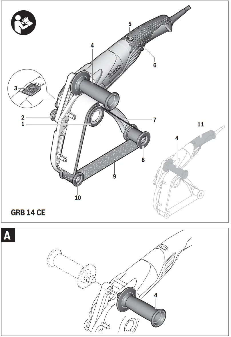 BOSCH GRB 14 CE Professional Pipe Belt Sander - fig