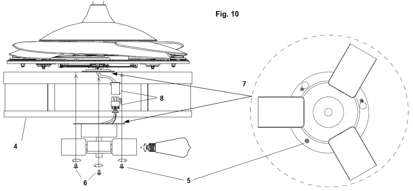 FANAWAY Classic Ceiling Fan - onnect the plugs
