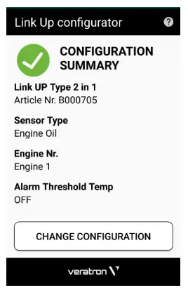 Veratron COMBINED TEMPERATURE AND PRESSURE SENSOR - CONFIGURAvfdTION