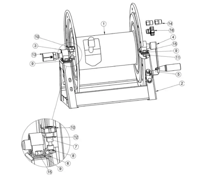 GENERAL PUMP DHRA50150 Pressure Washer Steel Hose Reel - Parts