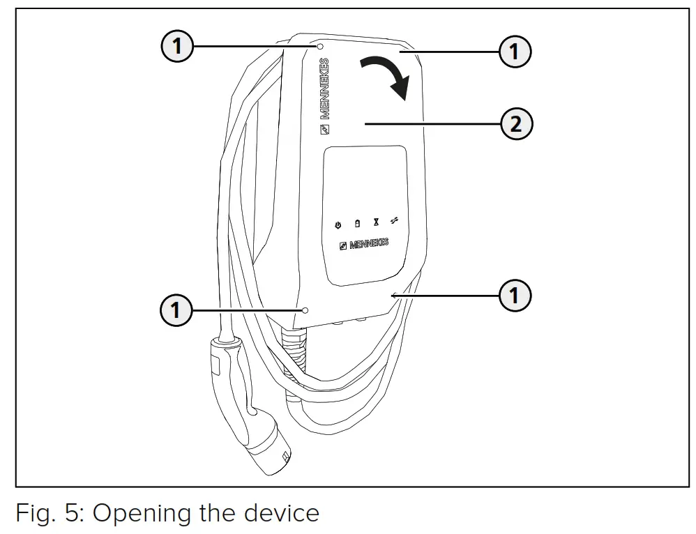 MENNEKES Wallbox Amtron Compact 3 7 11 C2 - Opening the device
