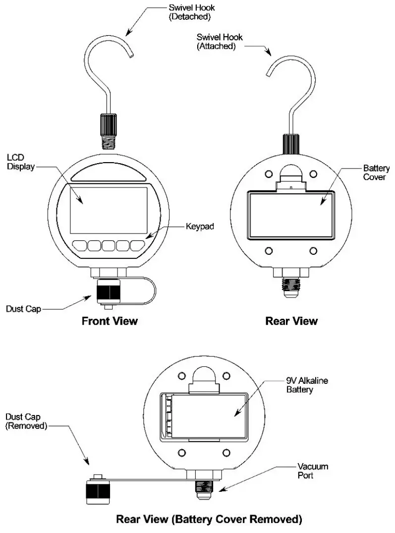 ACCUTOOLS A10702 BluVac Plus Pro Wireless Digital Vacuum Gauge - Parts Diagram