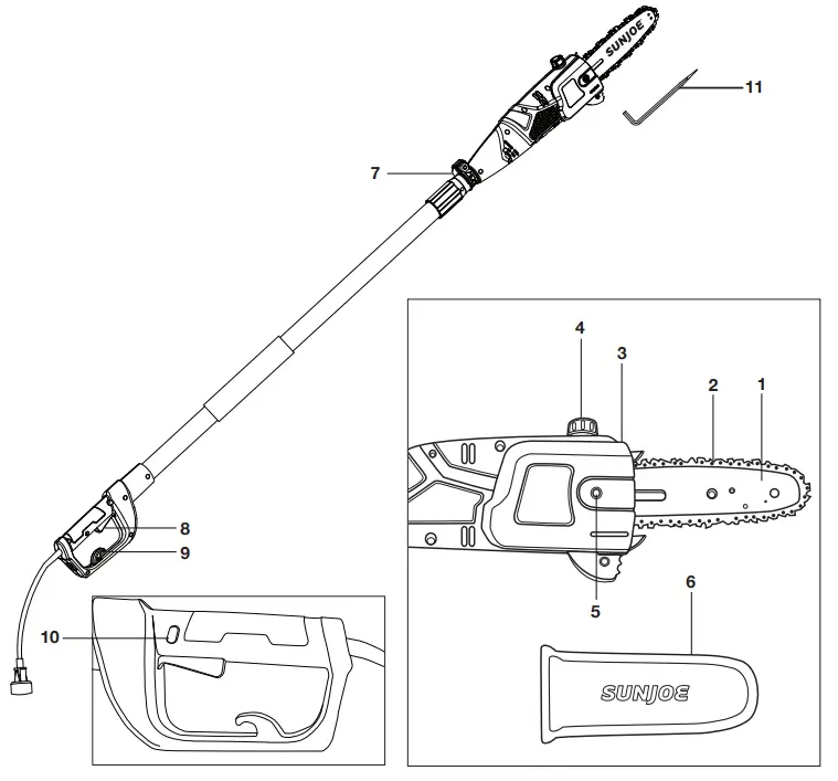 SUNJOE SWJ800E-RM Electric Pole Chain Saw - fig 13