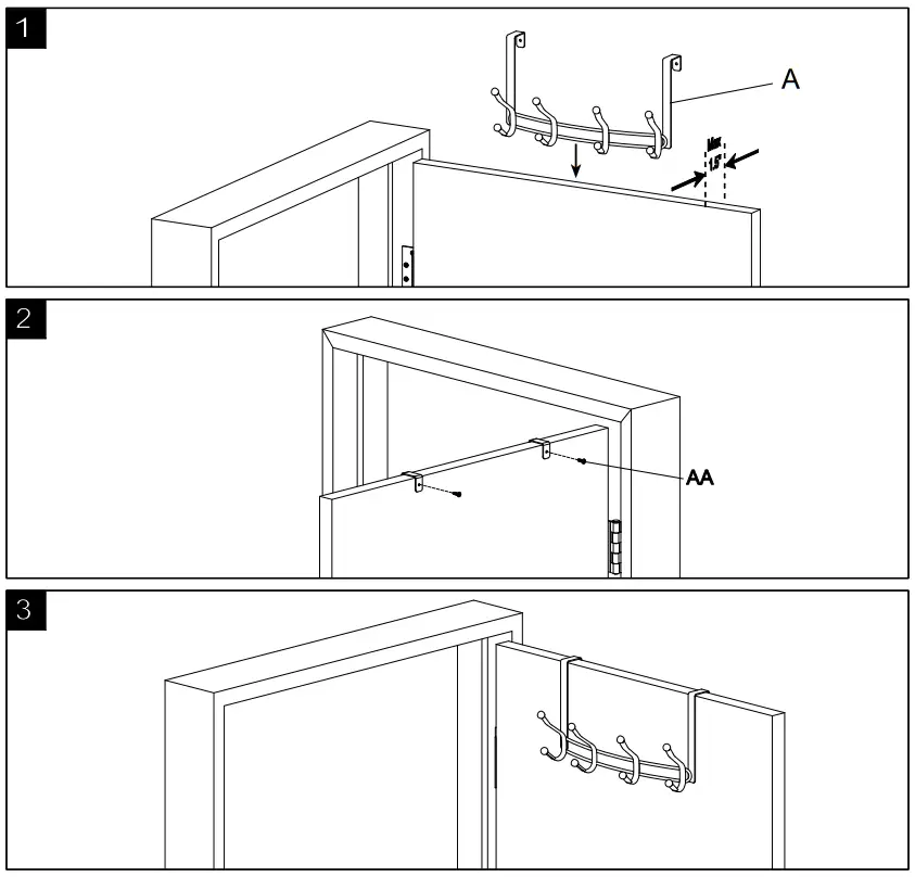 LOWE S 3592093 Over Door Hooks Rail Hanger - fig