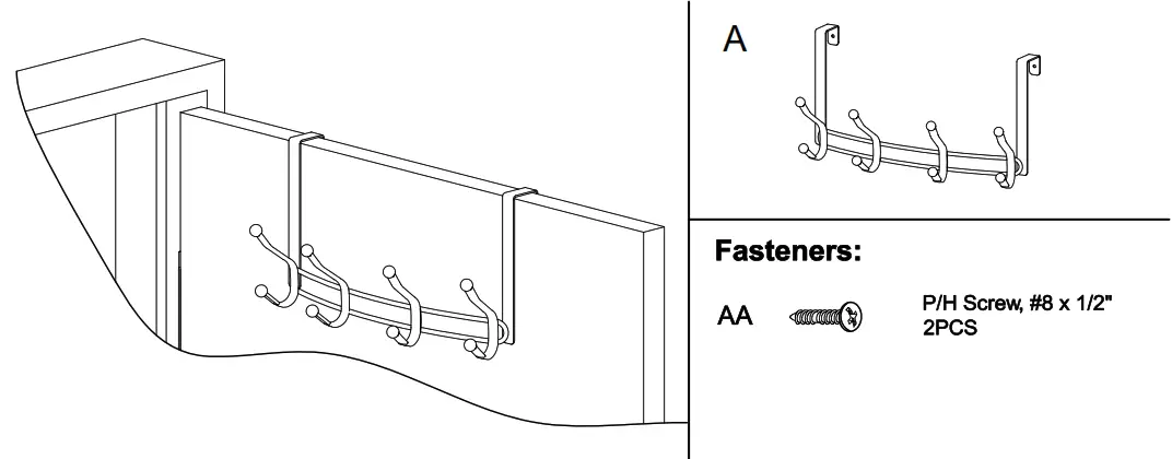 LOWE S 3592093 Over Door Hooks Rail Hanger