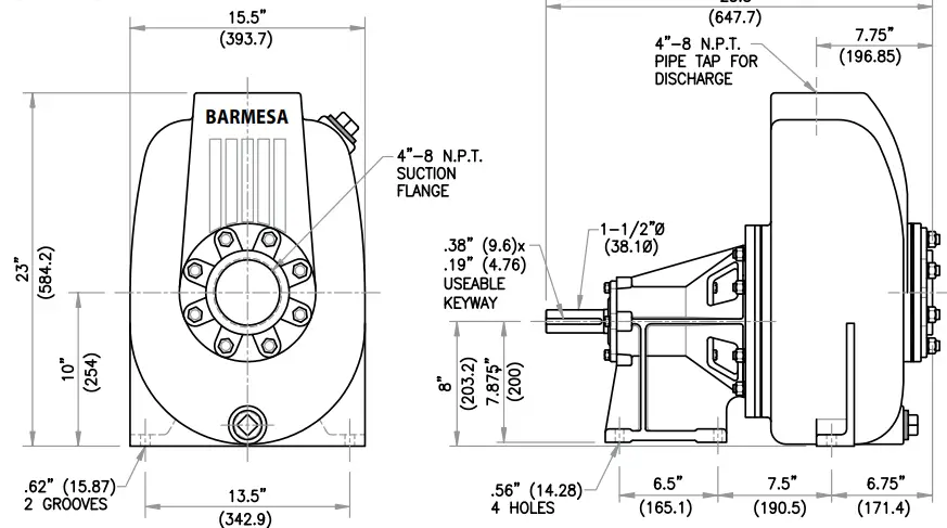 Barmesa Pumps BSP40MU Series Self-Priming Frame Mounted Pump-fig2
