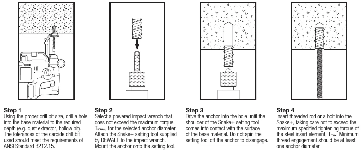 DEWALT SNAKE+ Internally Threaded Screw Anchor 2