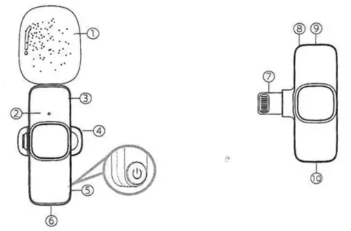 Altronics D0987 Wireless Lapel Microphone to Suit iPhone - Function Diagram