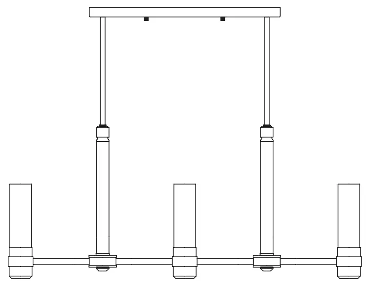 Hunter 19470 6 Light Linear Chandelier-