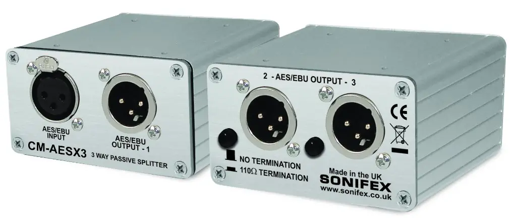 SONIFEX CM AESX3 Single 3 way AESEBU Passive Splitter - Passive Digital