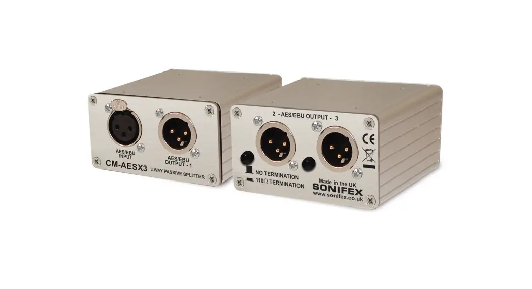 Sonifex Cm-aesx3 Single 3 Way Aes/ebu Passive Splitter Owner's Manual