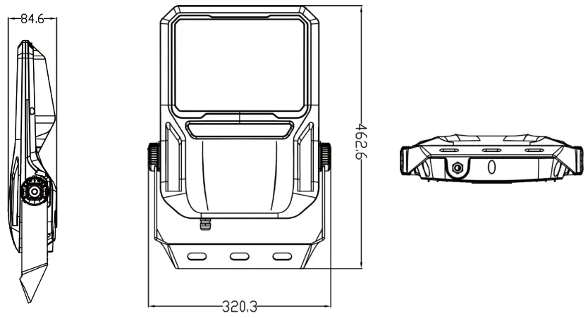 Promitto 140003 150W HIGHLITE Spotlight - Dimensions
