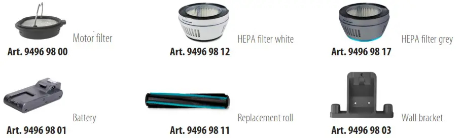 Trisa T9670 Upright Vacuum Cleaner - Replacement accessories