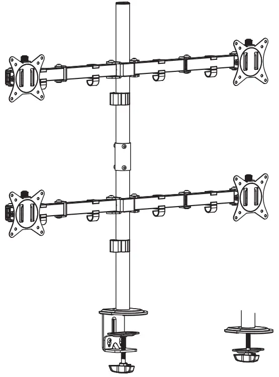 equip 650159 17 32 Articulating Quad Monitor Desk Mount Bracket -