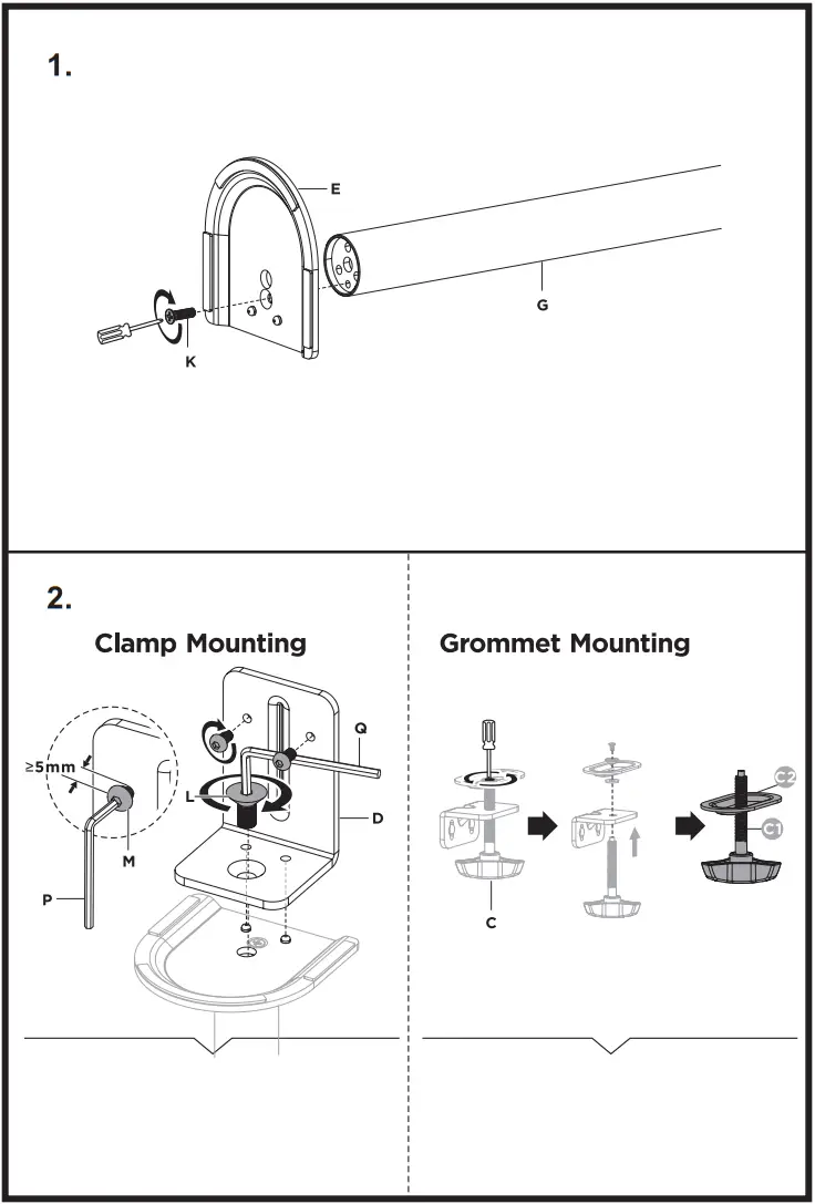 equip 650159 17 32 Articulating Quad Monitor Desk Mount Bracket - 2