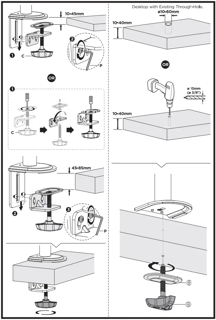 equip 650159 17 32 Articulating Quad Monitor Desk Mount Bracket - 3