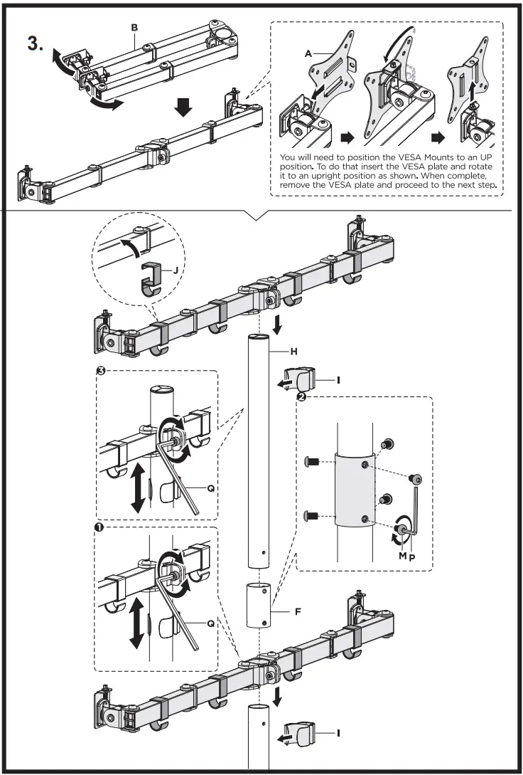 equip 650159 17 32 Articulating Quad Monitor Desk Mount Bracket - 4