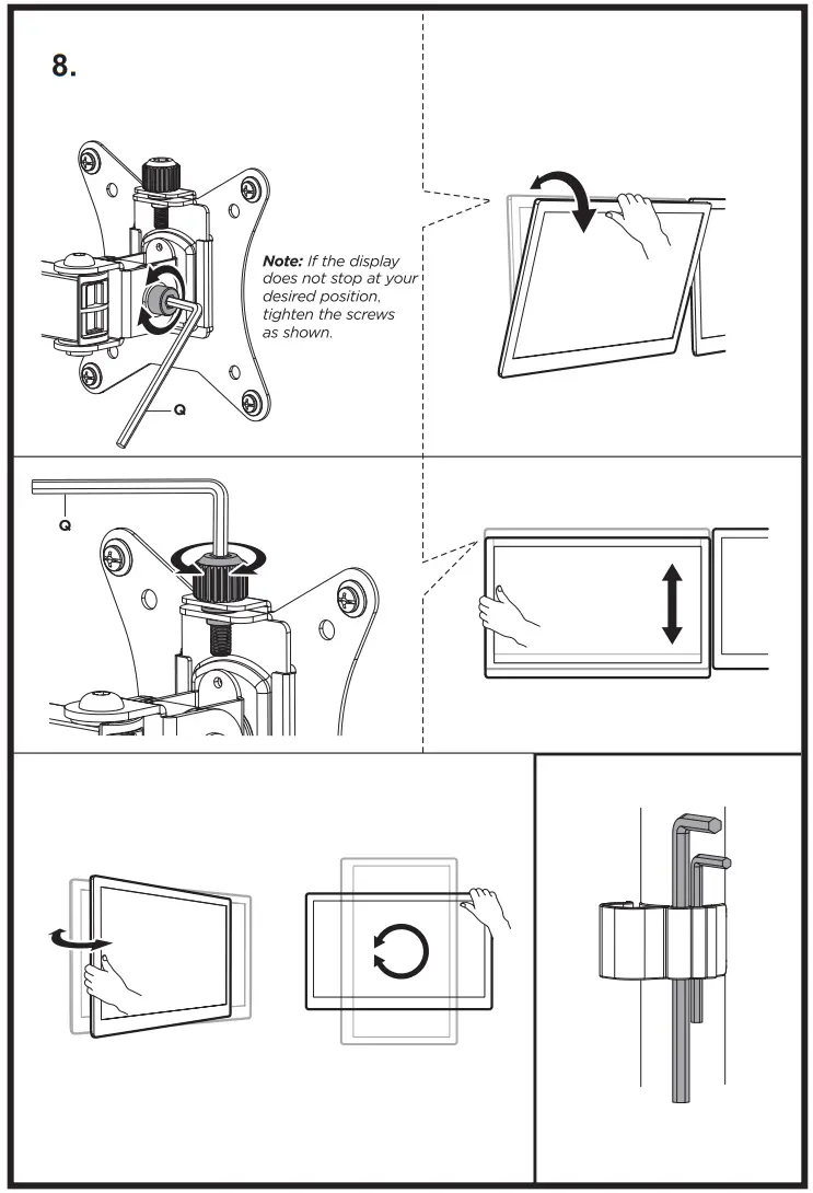 equip 650159 17 32 Articulating Quad Monitor Desk Mount Bracket - 7