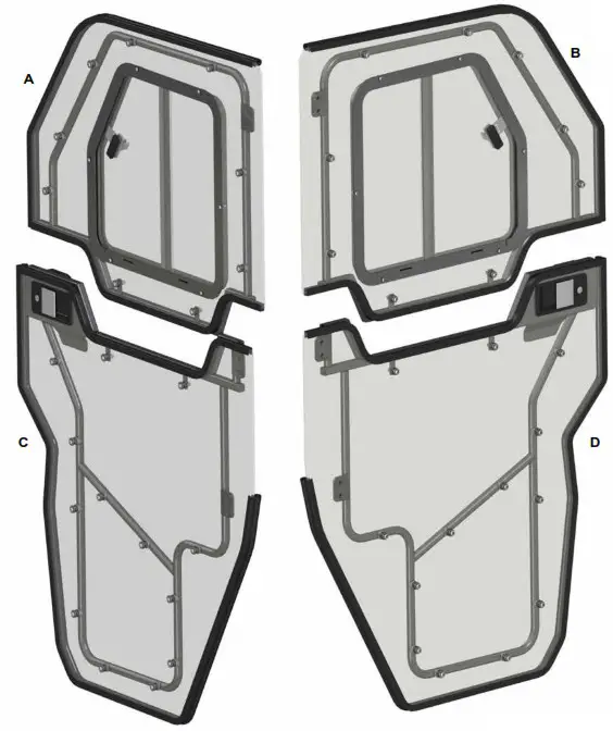 SUPERATV Can Am Defender Convertible Cab Enclosure Doors - Cover