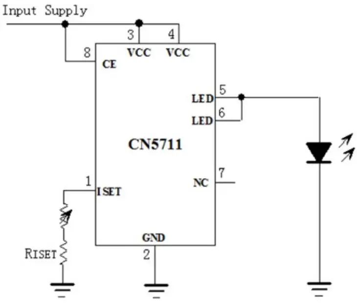 instructables CN5711 Driving LED with Arduino or Potentiometer - Dim the LED
