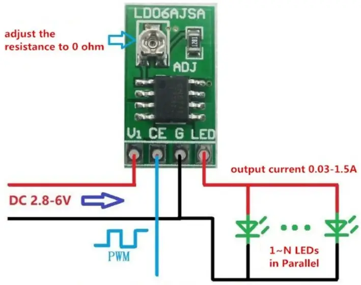 instructables CN5711 Driving LED with Arduino or Potentiometer - Figure 6