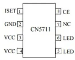 instructables CN5711 Driving LED with Arduino or Potentiometer - pin assignment