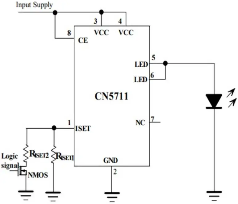 instructables CN5711 Driving LED with Arduino or Potentiometer - signal to Dim LED
