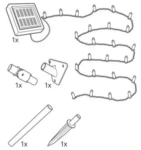 IKEA SOLARVET LED lighting chain with 24 lights --- SOLARVET2