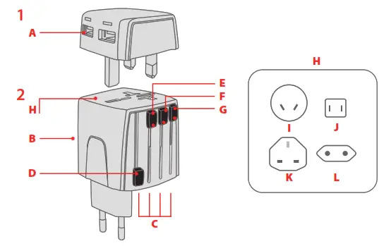 SKROSS MUV Micro USB Travel Adaptor