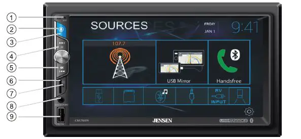 JENSEN CM7MIR 7-Inch Touch Screen Multimedia Mechless Receiver FIG-4