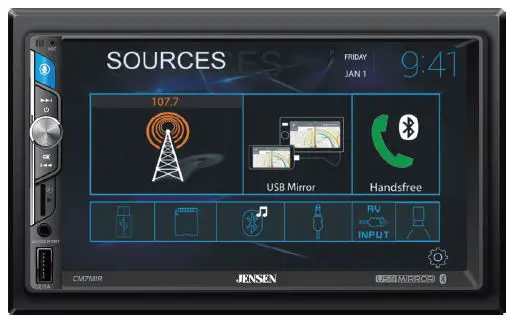 JENSEN CM7MIR 7-Inch Touch Screen Multimedia Mechless Receiver PRODUCT