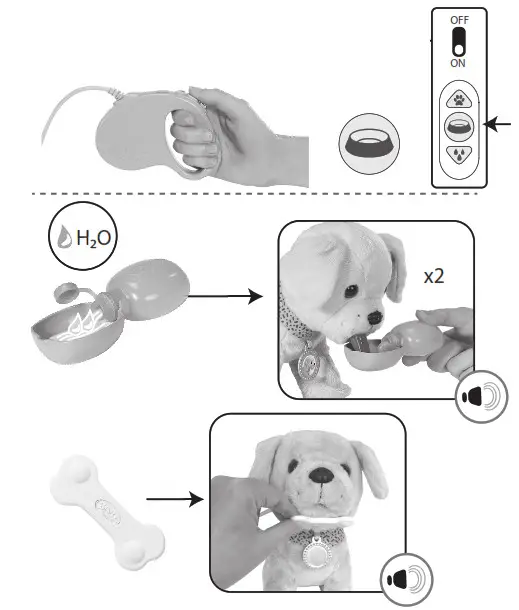BABYborn 829417 My lucky Dog Toy- Drinking