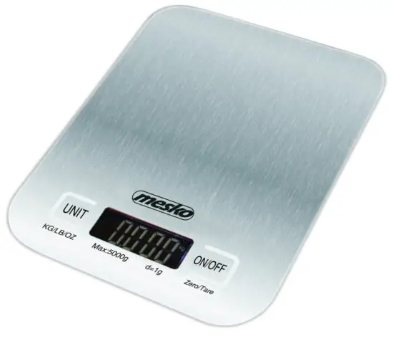 mesko MS 3169 White Kitchen Scale Inox