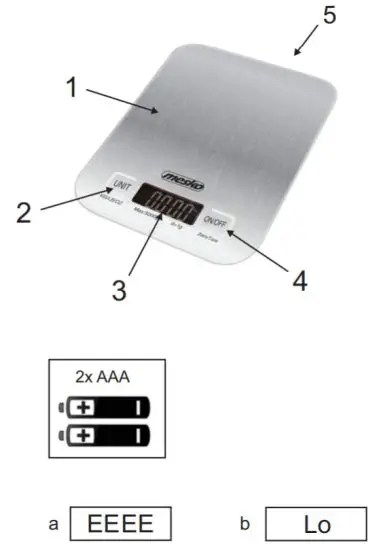 mesko MS 3169 White Kitchen Scale Inox - overview
