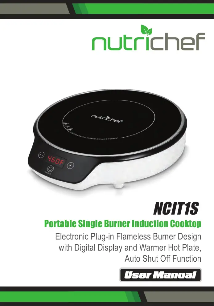 Nutrichef Portable Single Burner Induction Cooktop User Manual