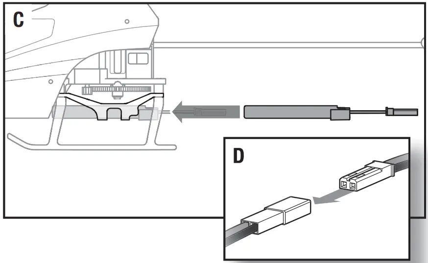 HORIZON RC Helicopter 120 S2 BNFTransmitter not Included - Installing the Flight Battery 2