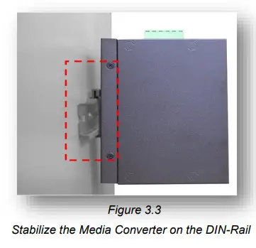 antaira IMC C1000 SFP Series Compact Industrial Gigabit Ethernet Media Converter - DIN Rail Mounting 3