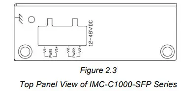 antaira IMC C1000 SFP Series Compact Industrial Gigabit Ethernet Media Converter - Top View