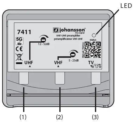johansson 7411 LTE UHF + VHF Mast Amplifier fig1