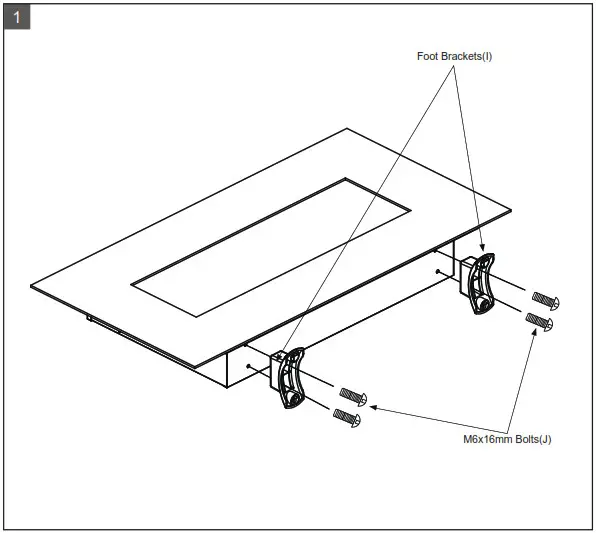 BENSON Flat Panel Electric Fireplace ASSEMBLY FOR FREE STANDING OPTION 1