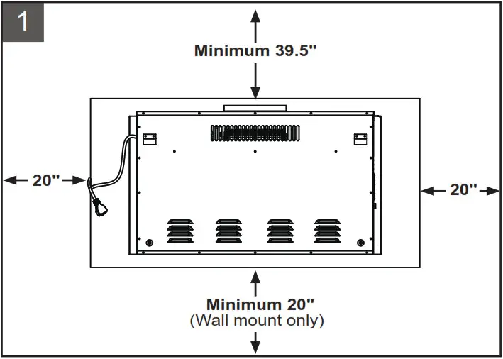 BENSON Flat Panel Electric Fireplace INSTALLATION FOR WALL MOUNTING OPTION 1
