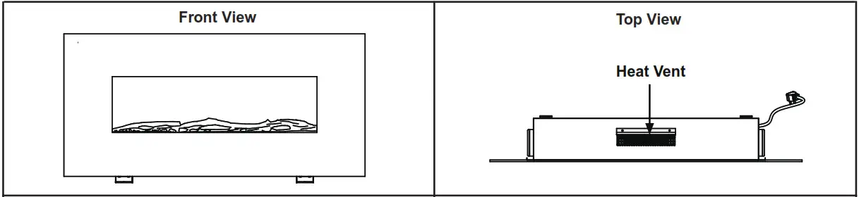 BENSON Flat Panel Electric Fireplace OPERATION 1