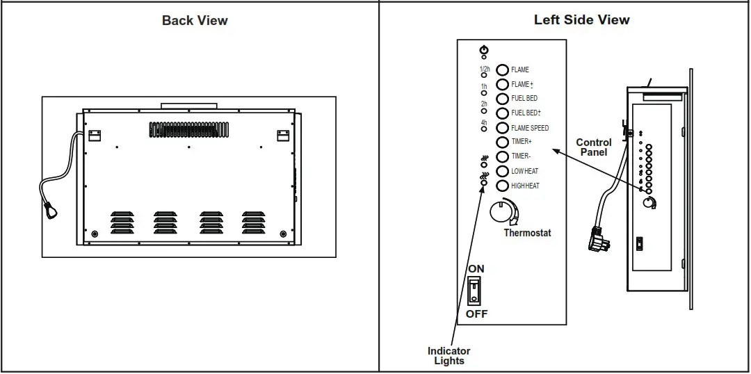 BENSON Flat Panel Electric Fireplace OPERATION 2