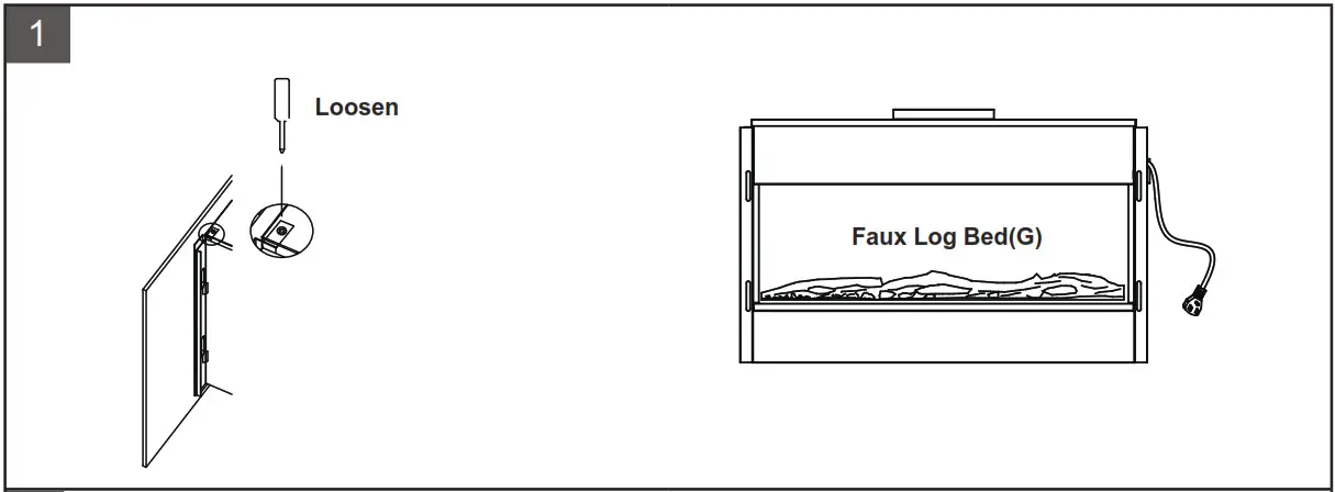 BENSON Flat Panel Electric Fireplace OPTIONAL MEDIA BED INSTALLATION 1