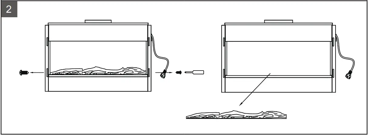 BENSON Flat Panel Electric Fireplace OPTIONAL MEDIA BED INSTALLATION 2