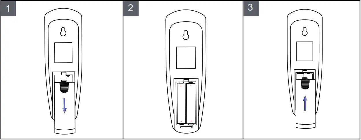 BENSON Flat Panel Electric Fireplace REMOTE CONTROL BATTERY INSTALLATION 1