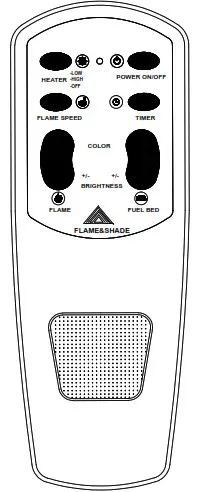 BENSON Flat Panel Electric Fireplace REMOTE CONTROL FUNCTIONS