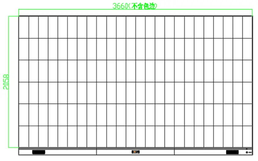Absenicon C165 Permanent Indoor 12 Display - Screen Dimension Figure