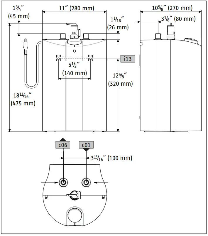 stiebel eltron SHC 2.5 Mini Tank Electric Water Heaters - 10