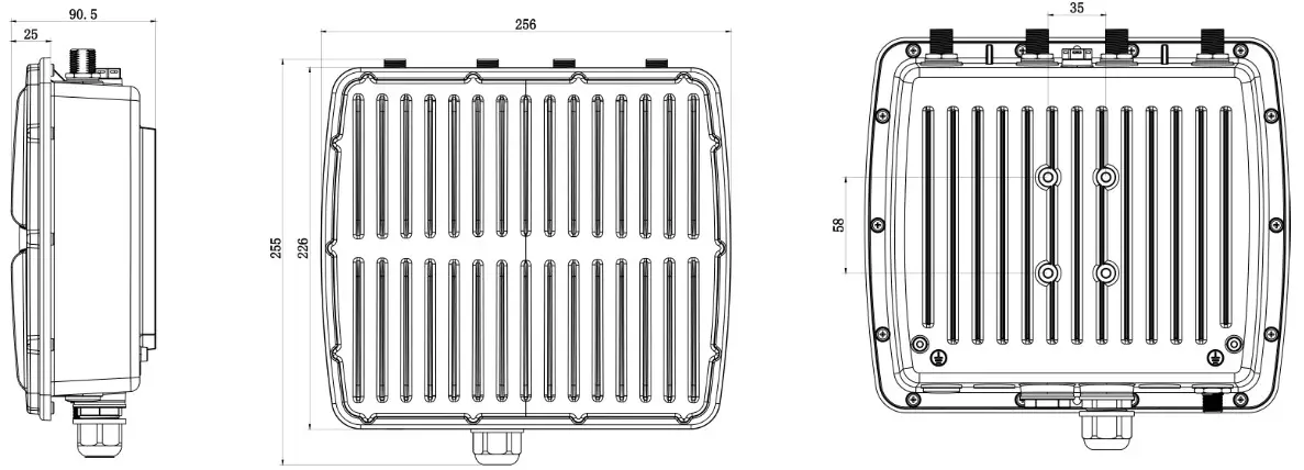 URSALINK LoRaWAN Gateway - Dimensions